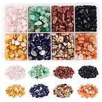 144G 8 Style Natural & Synthetic Gemstone Beads, Chip, Mixed Color, 3~5x7~13x2~4mm, Hole: 0.4mm, 18g/style(G-NB0002-62)