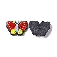 Opaque Resin Cabochons, Butterfly, Red, 17x24x4.5mm(RESI-C027-03C)