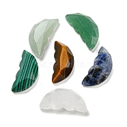 Natural Mixed Gemstone Butterfly Wing Cabochons, Faceted, Mixed Dyed and Undyed, 15x6.5~7x4~4.5mm(G-D078-02)
