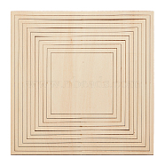 Wood Sheets, for Clay Plate Guide, Square, 15~35x15~35x0.42cm, 11pcs/set(TOOL-WH0159-03A)