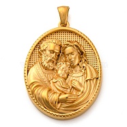 Religion Golden Tone 304 Stainless Steel Pendants, Oval Charm, Jesus, 40x26x6mm, Hole: 4.8x3mm(STAS-K289-01G-04)