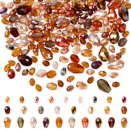 178Pcs Glass Beads, Teardrop, Faceted, Transparent/Opaque, Mixed Style, Peru, 6~12x4~8mm, Hole: 0.9~1.4mm(GLAA-NB0001-69C)