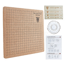 Square Cork Blocking Mats for Knitting, Blocking Boards with Grids for Needlepoint Crochet, Square, 20.5x20.5x1cm(TOOL-WH0159-52B)