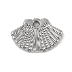 304 Stainless Steel Pendants, Shell Shape Charm, Stainless Steel Color, 11x16x2mm, Hole: 1.4mm(STAS-M071-04P)