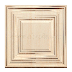 Wood Sheets, for Clay Plate Guide, Square, 15~35x15~35x0.42cm, 11pcs/set(TOOL-WH0159-03A)