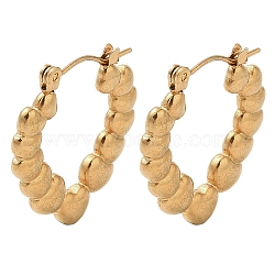 Heart 201 Stainless Steel Half Hoop Earrings for Women, with 304 Stainless Steel Pin, Golden, 25x3mm(EJEW-G385-42G)