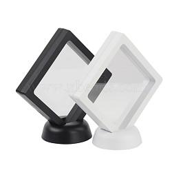 Acrylic Frame Stands, with Transparent Membrane, For Earring, Pendant, Bracelet Jewelry Display, Rhombus, Mixed Color, 12x12.1x5.6cm(BDIS-L002-02)