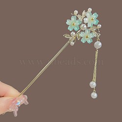 Alloy Hair Sticks, Hair Accessories for Women & Girls, Flower, 180mm(PW-WG483EB-17)