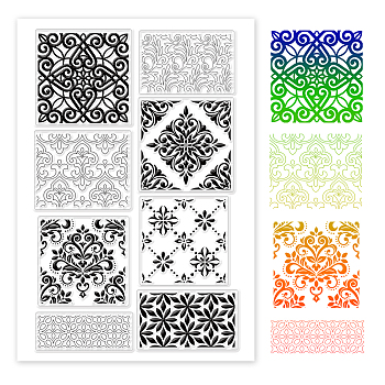 TPR Stamps, with Acrylic Board, for Imprinting Metal, Plastic, Wood, Leather, Diamond Pattern, 16x11cm