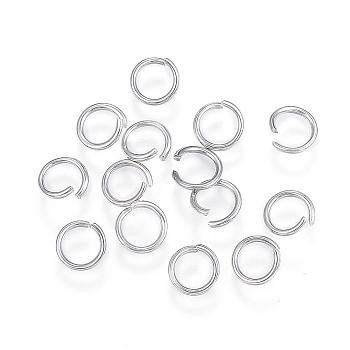 304 Stainless Steel Jump Rings, Open Jump Rings, Stainless Steel Color, 18 Gauge, 7x1mm, Inner Diameter: 5mm