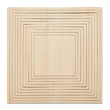 Wood Sheets, for Clay Plate Guide, Square, 15~35x15~35x0.42cm, 11pcs/set