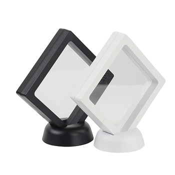Acrylic Frame Stands, with Transparent Membrane, For Earring, Pendant, Bracelet Jewelry Display, Rhombus, Mixed Color, 12x12.1x5.6cm