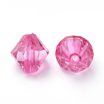 Transparent Acrylic Beads, Bicone, Camellia, 4x4mm, Hole: 1.2mm, about 680pcs/20g