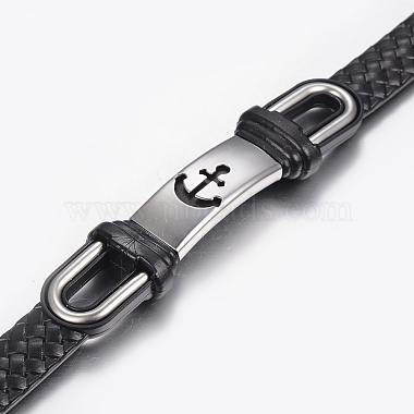 Пу кожаные браслеты плетеные шнуры(X-BJEW-E324-C07)-3