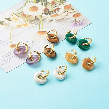 Handmade Natural & Synthetic Gemstone Dangle Hoop Earrings(EJEW-JE04577)-4