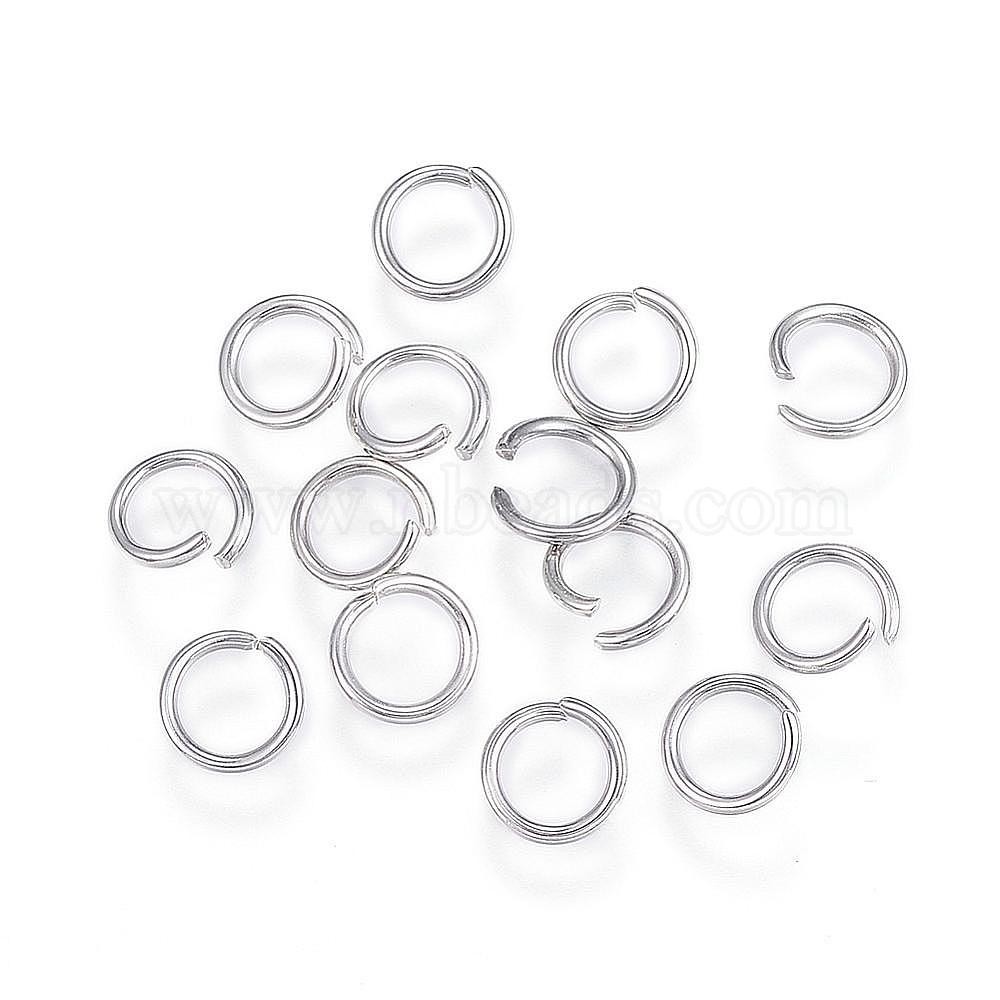 304 Stainless Steel Open Jump Rings, Electrophoresis Black, 18 Gauge,  7x1mm, Inner Diameter: 5mm