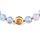 Round Glass Beaded Stretch Bracelet with Gold Plated Brass Ring for Women(BJEW-N018-02J)-2