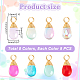 64Pcs 8 Color Copper Wired Glass Pendants(PALLOY-AB00258)-2