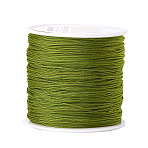 Nylon Braided Cord, Chinese Knotting Cord for Bracelet Jewelry Making Macrame Craft, Olive, 0.8mm, about 98.43yards/roll(90m/roll)(NWIR-JP0009-0.8-214)