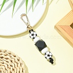 Silicone Ball Keychains, with Alloy Swivel Snap Clasps, for Keychain, Purse, Backpack Ornament, Black, 11cm(KEYC-YW00147-02)