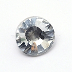 Glass Rhinestone Button, with Iron Tray, Furniture Decorate, Flat Round, Crystal, 18x14~14.5mm, Hole: 3.5mm(BUTT-WH0015-21B-01)