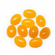Natural White Jade Cabochons, Dyed, Oval, Gold, 18x13x5mm(G-R415-13x18-23)
