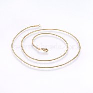 304 Stainless Steel Snake Chain Necklaces, with Lobster Claw Clasps, Golden, 19.7 inch(50cm) , 1.5mm(NJEW-F226-01G-03)