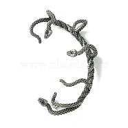 316 Surgical Stainless Steel Cuff Earrings, Snake, Left, Antique Silver, 62x38mm(EJEW-E300-16AS-03)