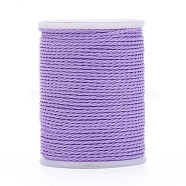 Round Waxed Polyester Cord, Taiwan Waxed Cord, Twisted Cord, Lilac, 1mm, about 12.02 yards(11m)/roll(X-YC-G006-01-1.0mm-11)