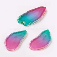 Natural Slice Agate Cabochons, Nuggets, Dyed, Two Tone, Colorful, 48~78x28~50x4.5~6mm(G-K190-02C)