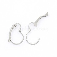 304 Stainless Steel Leverback Earring Findings, with Loop, Stainless Steel Color, 19x13x3.5mm, Hole: 1mm, Pin: 1mm(STAS-O033-02)
