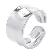 Stainless Steel Open Cuff Rings, Wide Band Rings for Women Men, Stainless Steel Color(RE9751-1)