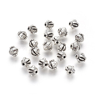 Tibetan Silver Spacer Beads, Lead Free & Nickel Free & Cadmium Free, Antique Silver, about 7.8mm thick, Hole: 1.5mm(AB73-NF)