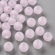 Transparent Acrylic Beads, Frosted, Bead in Bead, Round, Lilac, 9.5x9mm, Hole: 2mm, about 960pcs/500g(TACR-S152-15C-SS2114)