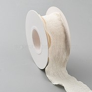 10 Yards Polyester Ruffled Ribbons, for Cloth DIY Making Decoration, Snow, 1-5/8 inch(40mm)(OCOR-TAC0034-06I)