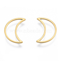 201 Stainless Steel Linking Rings, Moon, Golden, 16x11x1mm, Inner Diameter: 5x14mm(STAS-N090-T10-2)