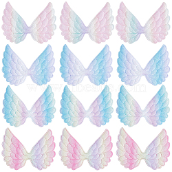 40Pcs 4 Colors Angel Wing Shape Sew on Patches Applique, DIY Sewing Craft Decoration for Clothes Jeans, Mixed Color, 73x96x2mm, 10pcs/color(FIND-GF0005-44)