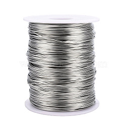 Round Copper Jewelry Wire, Platinum, 18 Gauge, 1.0mm, about 459.31 Feet(140m)/1000g(CWIR-S003-1.0mm-02)