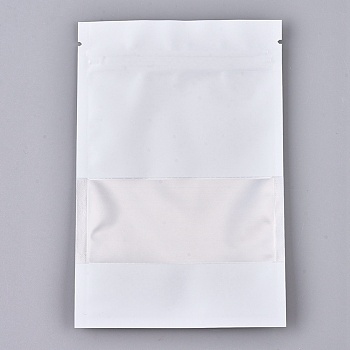 Plastic Zip Lock Bags, Resealable Aluminum Foil Pouch, Food Storage Bags, Rectangle, White, 15.1x10.1cm, Unilateral Thickness: 3.9 Mil(0.1mm)
