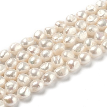 Natural Cultured Freshwater Pearl Beads Strands, Rice, Bisque, 9~11x8~9mm, Hole: 0.7mm, about 33pcs/strand, 12.99~13.39 inch(33~34cm)