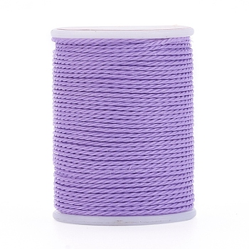 Round Waxed Polyester Cord, Taiwan Waxed Cord, Twisted Cord, Lilac, 1mm, about 12.02 yards(11m)/roll