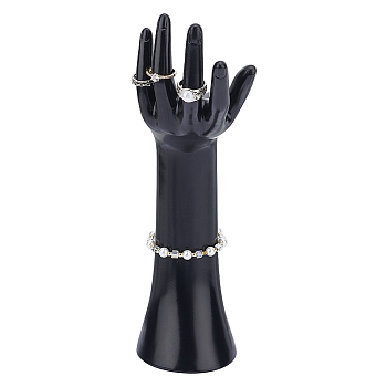 Plastic Mannequin Left Hand Display, Jewelry Bracelet Necklace Ring Glove Stand Holder, Black, 15x8.35x29.5cm