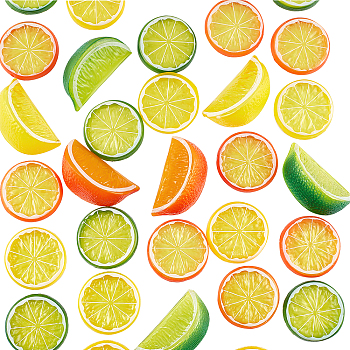 45Pcs 3 Colors 2 Sizes Resin Cabochons, Imitation Food, 
Lemon, Mixed Color, 45pcs/set