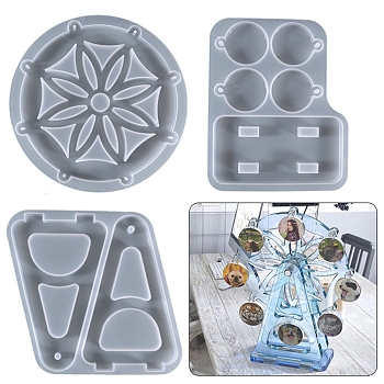 DIY Ferris Wheel Silicone Molds, Resin Casting Molds, For UV Resin, Epoxy Resin Jewelry Making, White, 175x140x11mm