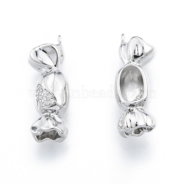 Real Platinum Plated Clear Candy Brass+Cubic Zirconia Pendants