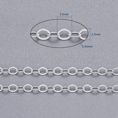 Flache ovale Kabelketten aus Messing(CHC029Y-S)-6
