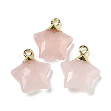 Golden Star Rose Quartz Pendants