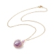 Copper Wire Wrapped Natural Amethyst Heart Pendant Necklaces(NJEW-JN03971-02)-4