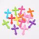 Mixed Color Cross Acrylic Pendants For Jewelry Making Embellishments DIY Craft(X-SACR-515-M)-2