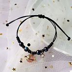 Ceramic Beads Braided Bead Bracelets for Women, with Alloy Charms, Planet & Star, Pink, 5-1/2~7-7/8 inch(14~20cm)(WG429D7-04)